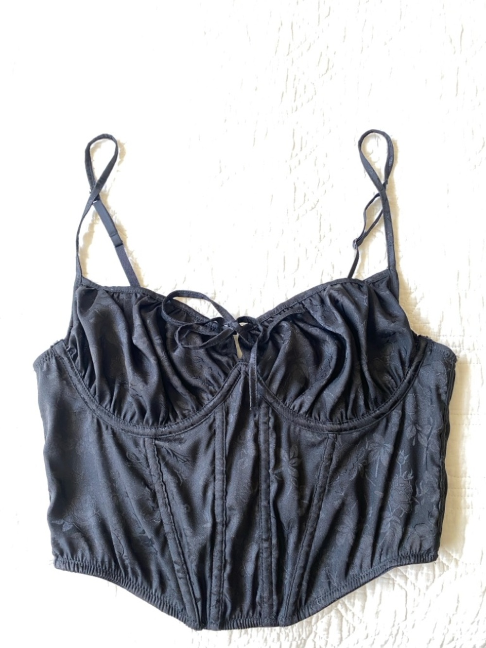 Urban Outfitters Out From Under Corset Bra Top Steampunk Black Size L